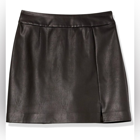 The Drop Women's Aiden Vegan Leather Mini Skirt, Black, XL - Picture 7 of 10